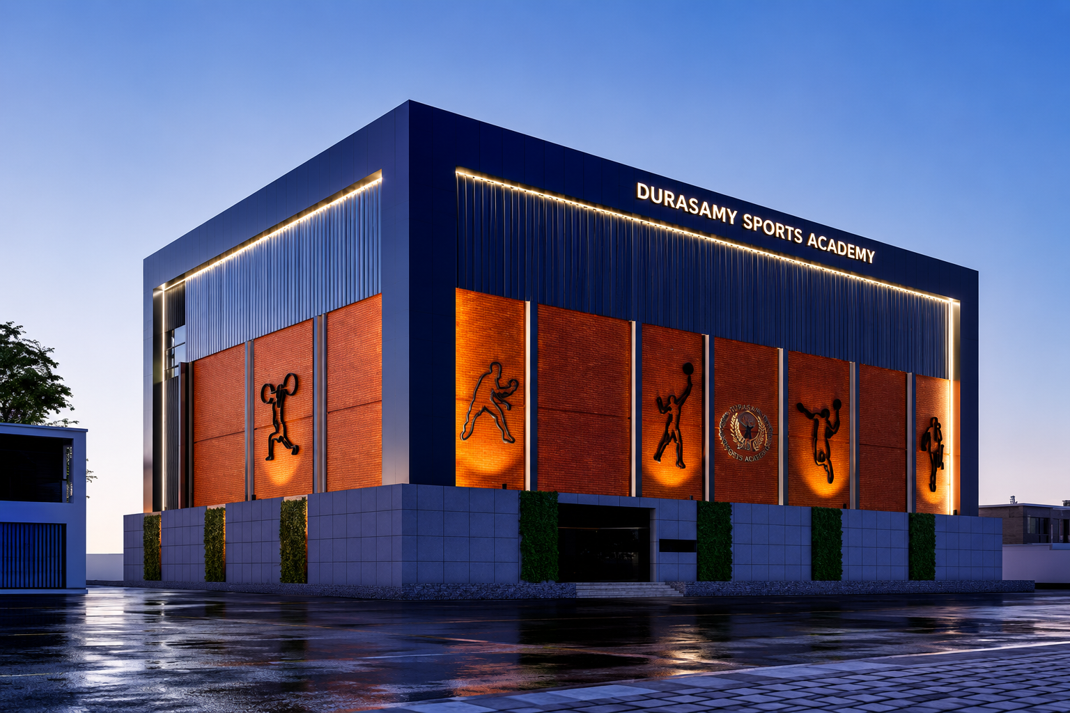DUSA SPORTS ACADEMY — rammed earth