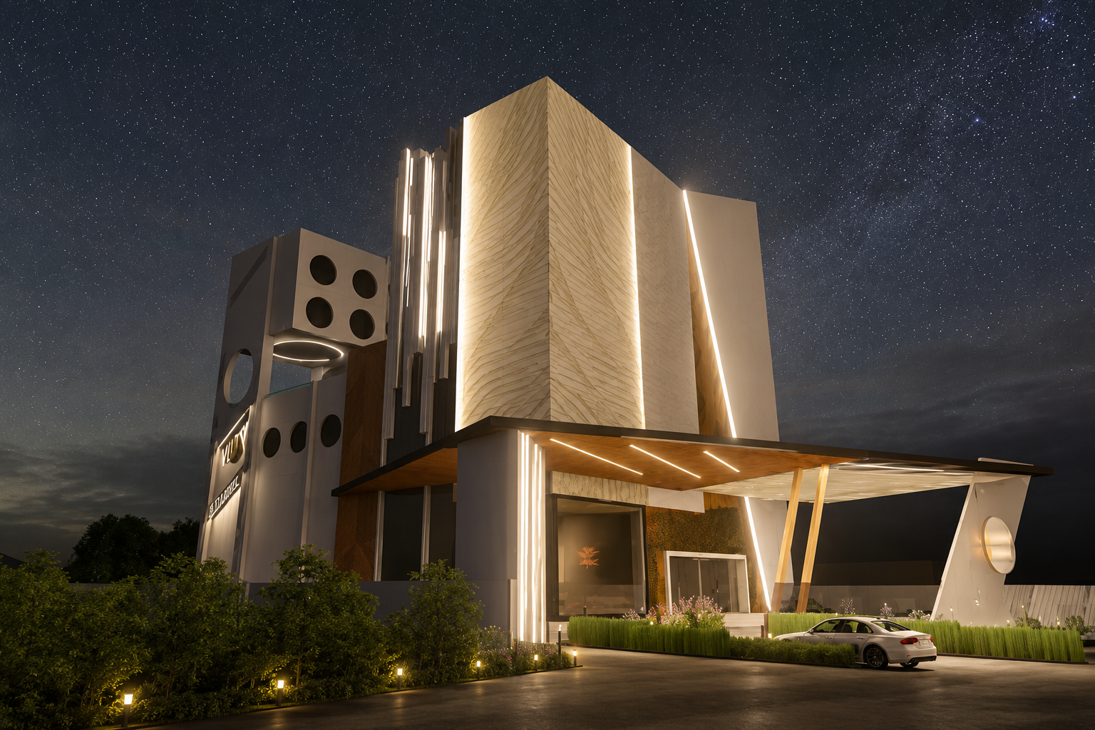 VLUX 3 STAR HOTEL — board-formed concrete